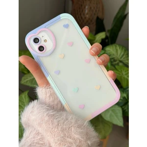 Go Aksesuar Iphone 11 Uyumlu Antişok (12 Görünümlü Köşeli) Kalp Kamera Tasarımlı  Silikon Kamera Korumalı Kılıf