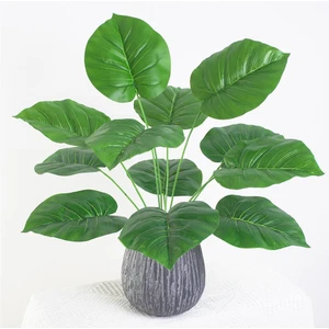 Yapay Çiçek Difenbahya Düz Yeşil 12DAL 55CM Salon Çiçeği Yapay Bitki