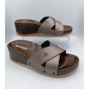 Kadın Dolgu Topuk Çapraz Bantlı  Rahat Taban Terlik