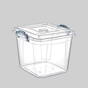 Poly Time Multibox Şeffaf Kilitli Mutfak Eşya Gıda Saklama Düzenleme Kabı Kutusu - Kare - 20 Litre