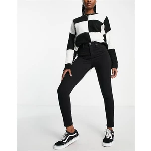 Siyah Yüksek Bel Dar Paça Skinny Power Likralı Kot Pantalon