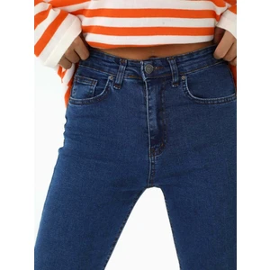 Siyah Yüksek Bel Dar Paça Skinny Power Likralı Kot Pantalon