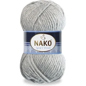 Sport Wool 195 5 Adet Eşarp Bere Panço Hırka Iplikleri Açık Gri