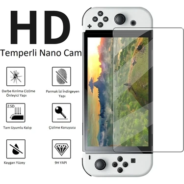 Beboncool Nintendo Switch OLED Ekran Koruyucu 9h Nano Temperli
