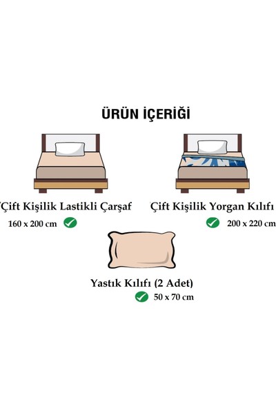 Ely Parker Kolay Ütü 160X200 Çift Kişilik Nevresim Takımı (Gri Lastikli Çarşaf+Yorgan Kılıfı+Y.k) Pembe