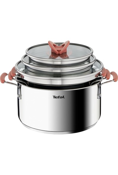 Tefal G720S6 Optispace Çelik Tencere Seti 6 Parça - 2100115981