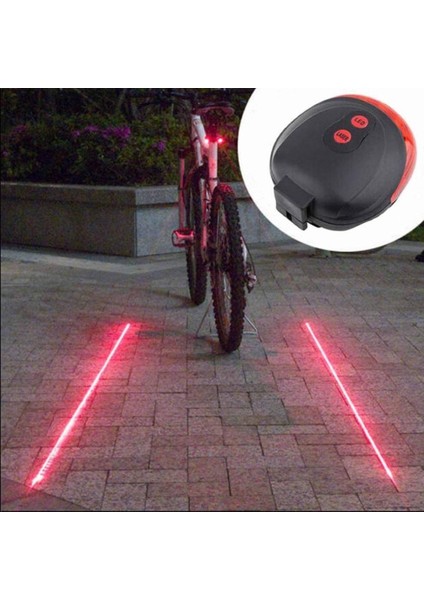 Çok Fonksiyonlu Pilli Bisiklet LED Lazer Işığı Arka Stop Lambası
