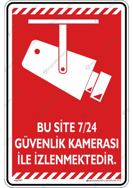 25x35cm/Etiket/ Bu Site 7/24 Güvenlik Kamerası ile Izlenmektedir/v1-1