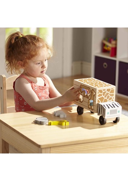 Melissa & Doug Ahşap Kamyon Hayvan Kurtarıcıları Şekil Bulmaca