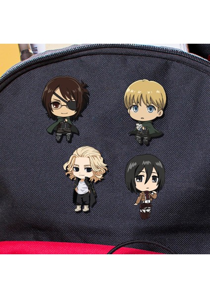 Hange Zoe Anime Titan Tokyo İntikamcılar 4 lü Ahşap Mini Rozet