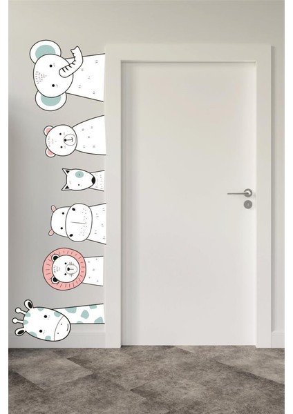 Hayvan Sticker Duvar Çocuk Odası Sticker Dekorasyon 6 Adet modelleri