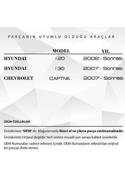 Hyundai I30 I30 Için Yan Ayna Motor Tamir Dişlisi Çelik Metal