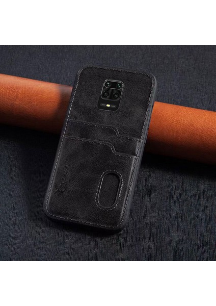 Xiaomi Redmi Note 9 Pro Max Kılıf Zebana Kartlıklı Lüx Deri Kılıf Siyah