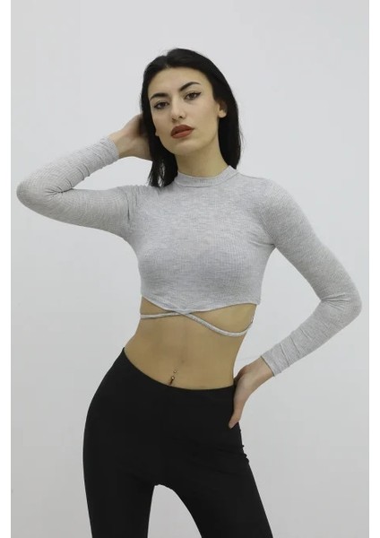 Bisiklet Yaka Mini Bady - Gri