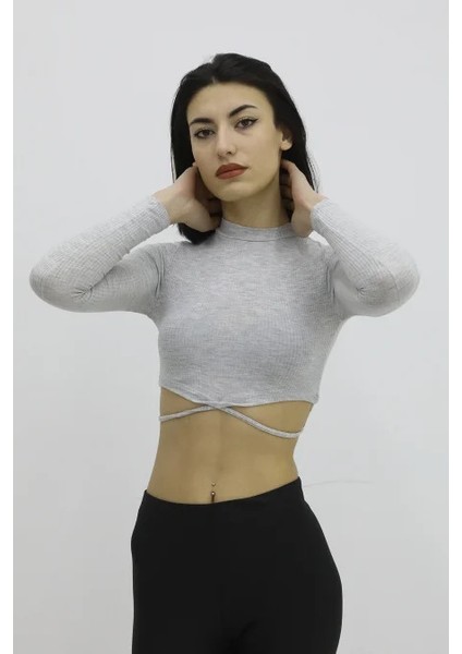 Bisiklet Yaka Mini Bady - Gri
