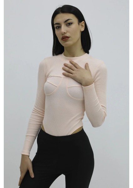 Bisiklet Yaka Zıbınlı Body - P-019844SOMON fiyatları