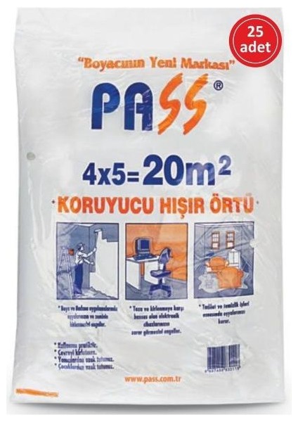 Hışır Koruma Boya ÖRTÜSÜ-20M2 (25 Adet)-Eşyalarınız Temiz Kalır-Sonradan Temizlik Yapmak Gerektirmez