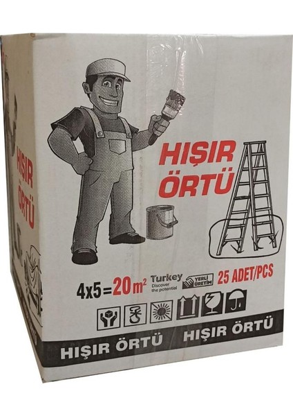 Hışır Koruma Boya ÖRTÜSÜ-20M2 (25 Adet)-Eşyalarınız Temiz Kalır-Sonradan Temizlik Yapmak Gerektirmez