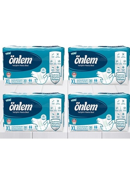 Yetişkin Hasta Bezi XL Boy 30'lu 4 Adet