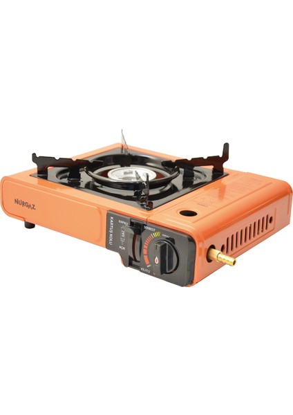 Portatif Ocak Turuncu + Hortum Dedantör Set