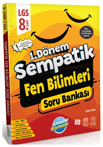 Ünlüler Yayınları Ünlüler 8. Sınıf LGS Fen Bilimleri 1. Dönem Sempatik Soru Bankası