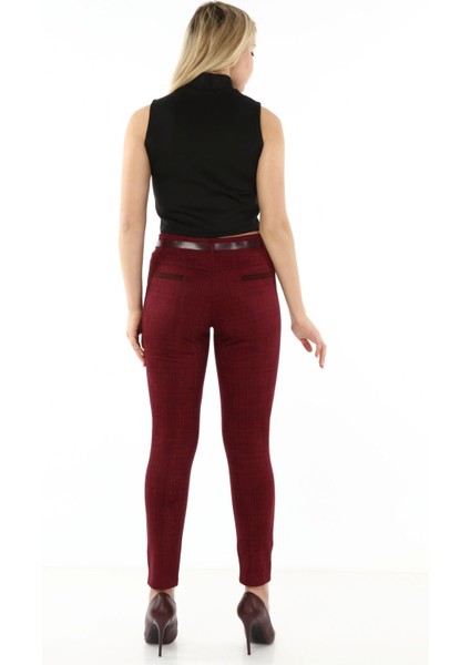 Ekoseli Kemerli Pantolon L1-1695 fırsatları