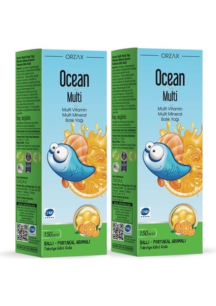 Ocean Multi Ballı Portakal Aromalı Şurup 15 0 Ml + 15 0 Ml İkili Paket