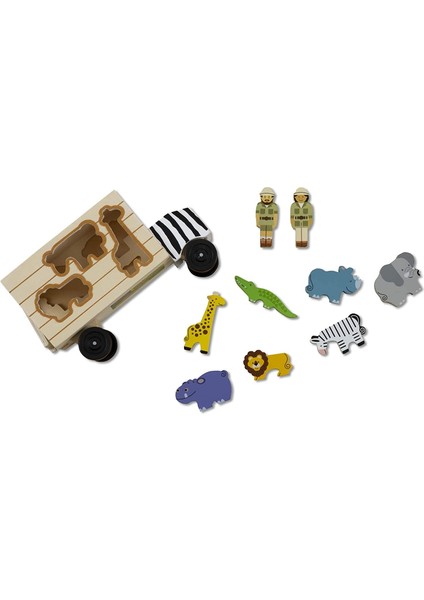Melissa & Doug Ahşap Kamyon Hayvan Kurtarıcıları Şekil Bulmaca
