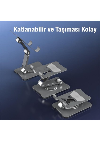Katlanabilir Ayarlanabilir 360 Dönebilen Masaüstü Tablet Standı Tablet Tutucu Telefon Tutucu
