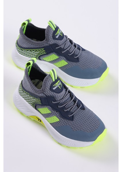 Çocuk Unisex Füme Sarı Rahat Kalıp Nefes Alabilen Kumaş Bağcıklı Sneaker10