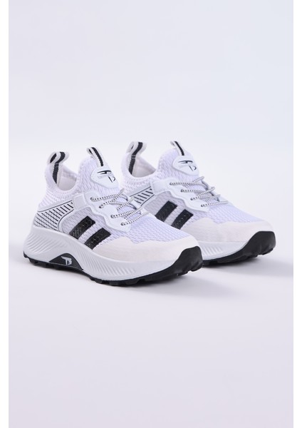 Çocuk Unisex Beyaz Siyah Rahat Kalıp Nefes Alabilen Kumaş Bağcıklı Sneaker10 fiyatları