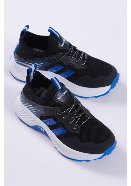 Çocuk Unisex Siyah Sax Rahat Kalıp Nefes Alabilen Kumaş Bağcıklı Sneaker10 fiyatları