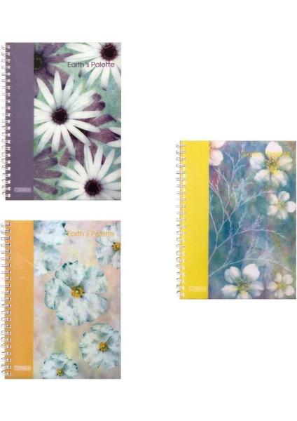 Earth's Palette A4 Pp Kapak Spiralli Defter 160 Yp. Kareli - 3 Adet