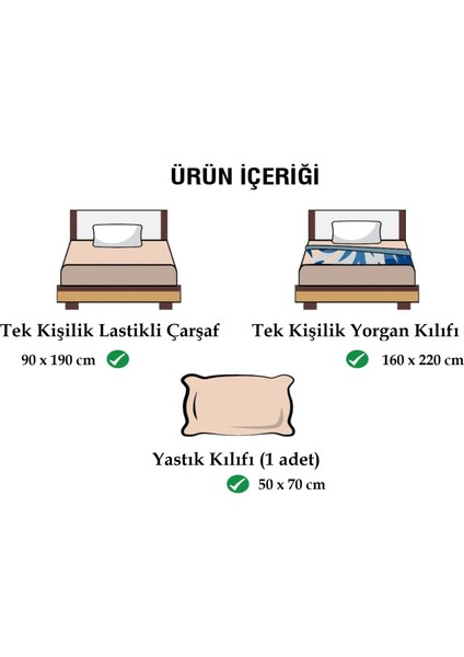 Kolay Ütü 90X190 Tek Kişilik Nevresim Takımı (Gri Lastikli Çarşaf+Yorgan Kılıfı+Y.k) Pembe