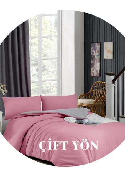 Kolay Ütü 100X200 Tek Kişilik Nevresim Takımı (Gri Lastikli Çarşaf+Yorgan Kılıfı+Y.k) Pembe fiyatları