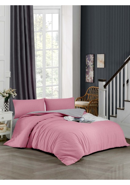 Kolay Ütü 100X200 Tek Kişilik Nevresim Takımı (Gri Lastikli Çarşaf+Yorgan Kılıfı+Y.k) Pembe modelleri