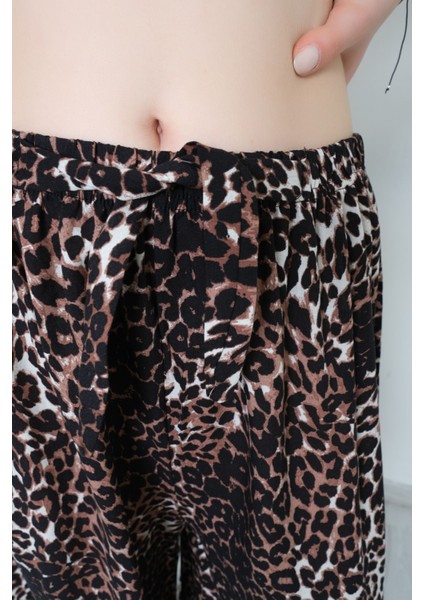 Desenli Bol Pantolon Leopar - 10552.1095. fırsatları