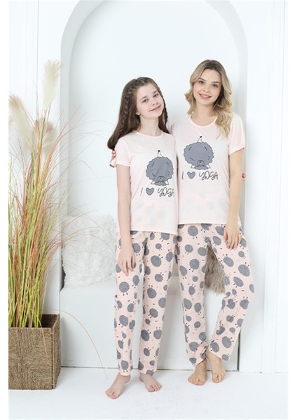 Anne Kız Aile I Love Yoga Pijama Takım Ayrı Ayrı Satılır 50101 modelleri