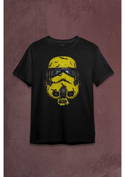 Star Wars Mask Sarı Baskılı Tişört T-Shirt