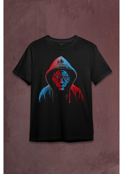 Trabzon Kedisi Bodo Mavi Kaplan Tiger Baskılı Tişört T-Shirt