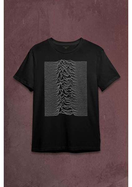 Ses Dalgası Müzik Joy Division Albüm Kapağı Çizgiler Baskılı Tişört T-Shirt