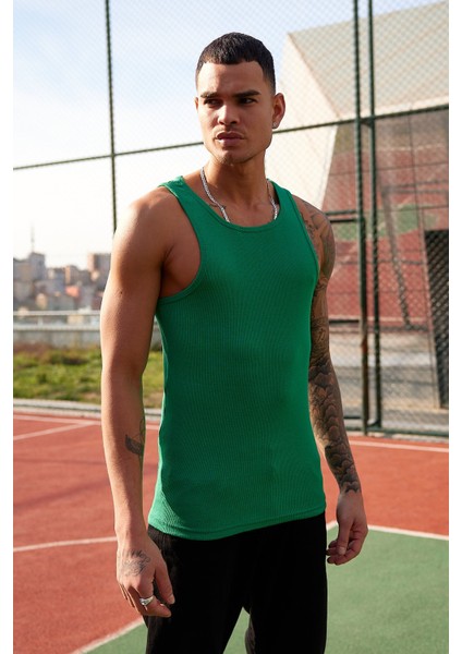 Benetton Basic Tank Top Full Likralı Erkek Atlet T-Shirt