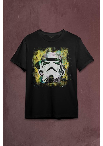 Star Wars Mask Sarı Baskılı Tişört T-Shirt
