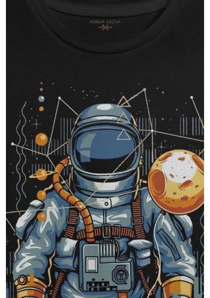 Uzay Gemisinde Yolculuk Eden Astronot Cosmos Göktaşı Baskılı Tişört T-Shirt fiyatları