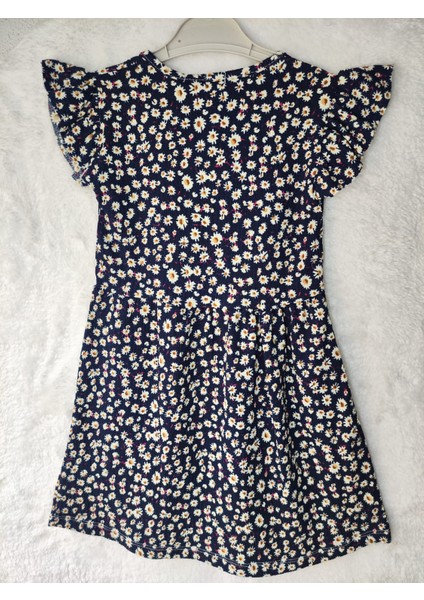 Renkli Kısakol Pamuklu Kız Çocuk Elbisesi fiyatları