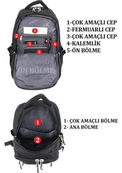 Dc Meilun Unisex Sırt Çanta Darbe Emici Sırt Desteği Laptop Bölmeli Su Geçirmez Kumaş modelleri