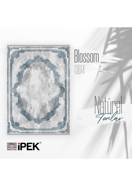 Ipek Mekik Halı Blossom Lacivert Füme Retro Desenli Halı fiyatları
