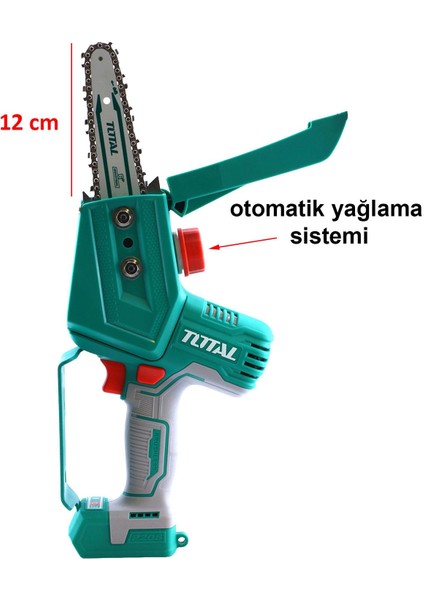 Total TGSLI20681 Çift Akülü Zincirli Testere 20V Li - On Akü