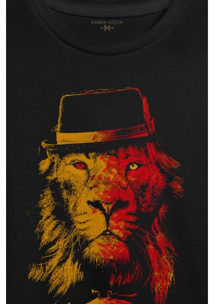 Suit Up Takım Elbiseli Aslan Galatasaray Modern Kıravat Arslan Baskılı Tişört T-Shirt