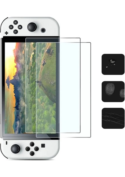 Nintendo Switch OLED Ekran Koruyucu 9h Nano Temperli Cam